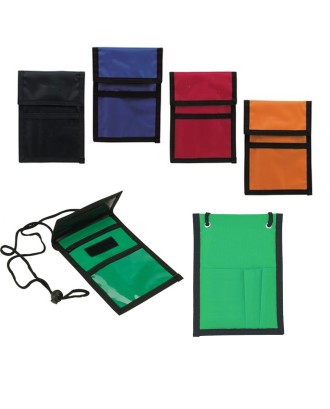 Nylon Neck Wallet Badge Holder With Lanyard